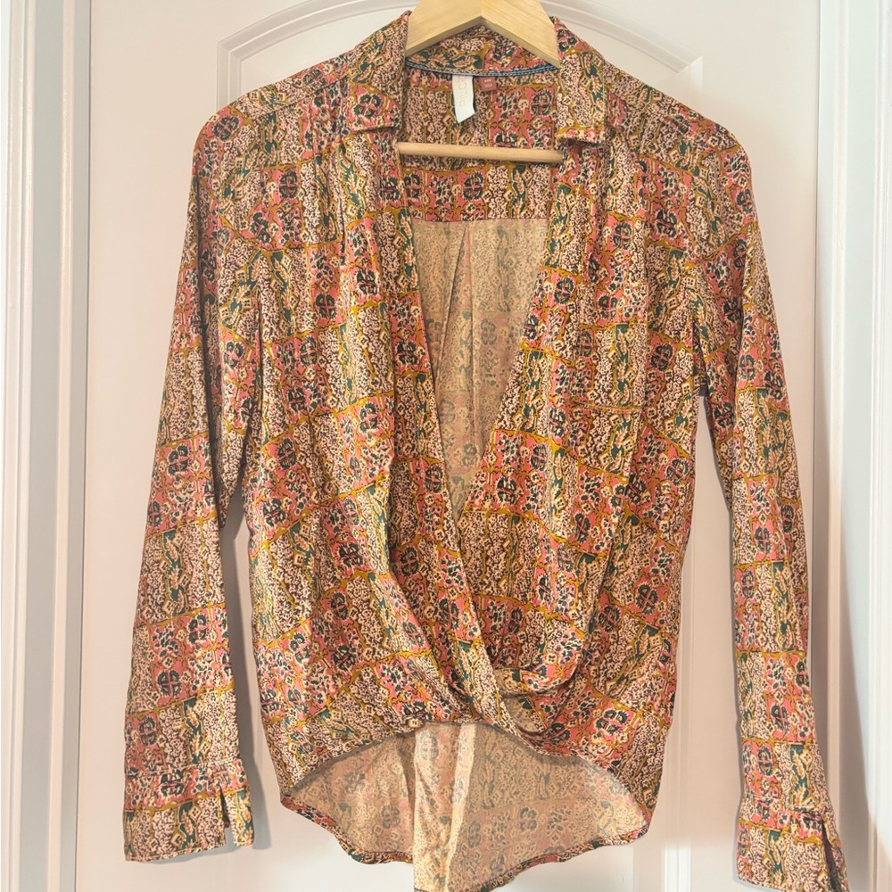 Pilcro Multicolor Patchwork Blouse